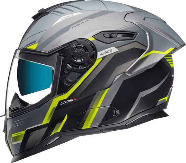 Nexx SX.100R Gridline Helmet Gray/Yellow