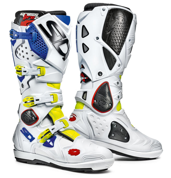 Sidi Crossfire 2 SRS Motocross Boots Yellow/White/Blue