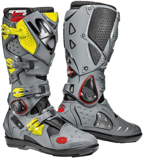 Sidi Crossfire 2 SRS Motocross Boots Black/Grey/Yellow