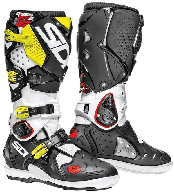 Sidi Crossfire 2 SRS Motocross Boots White/Black/Yellow