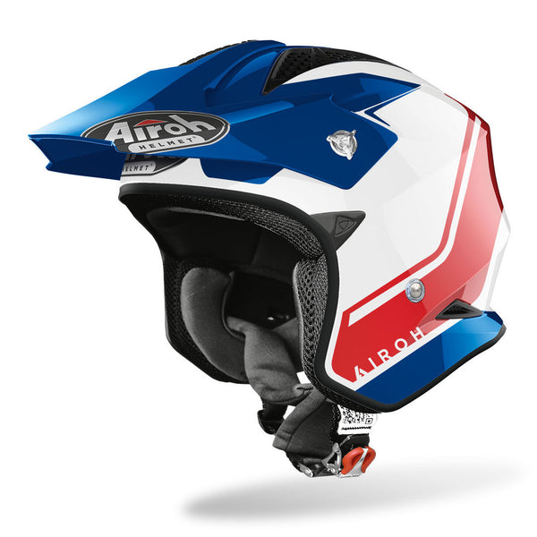 Airoh TRR S Keen Trial Jet Helmet Blue/Red/White