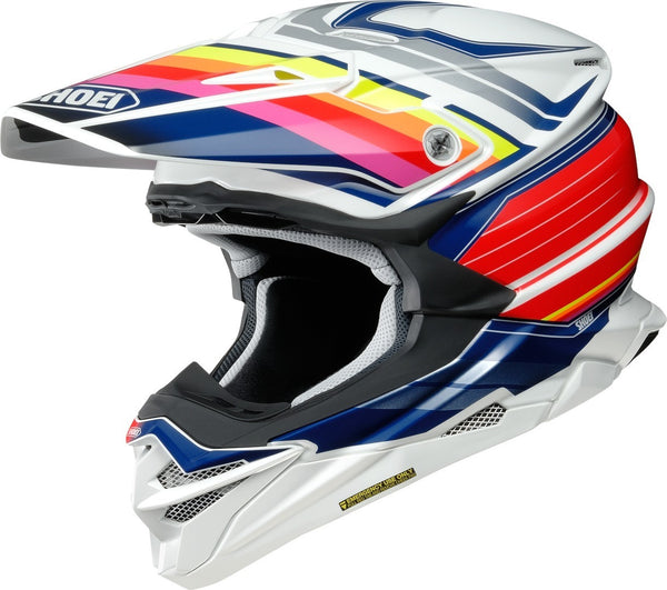 Shoei VFX-WR Pinnacle Motocross Helmet, MX White/Red/Blue
