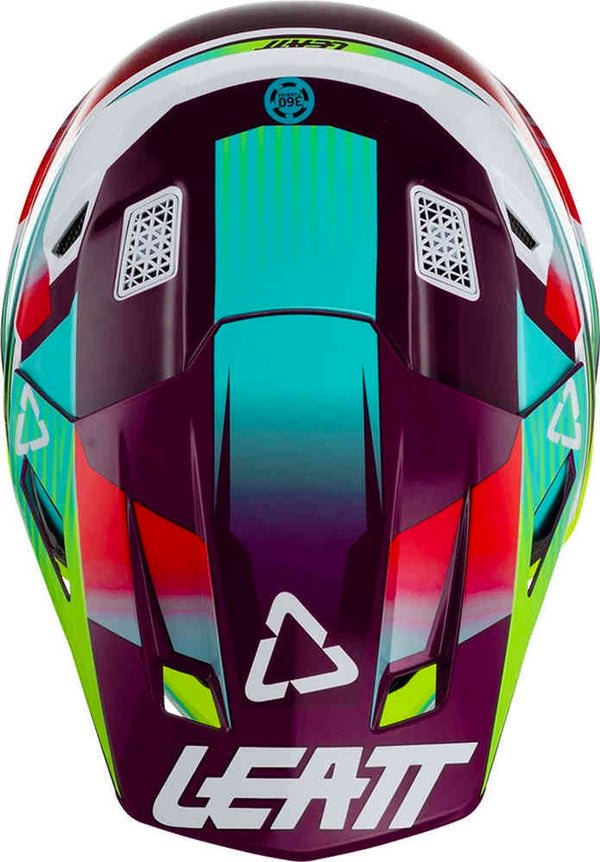 LEATT 头盔 Moto 8.5 V22 Composite Motocross Helmet with Goggles Fluo Green