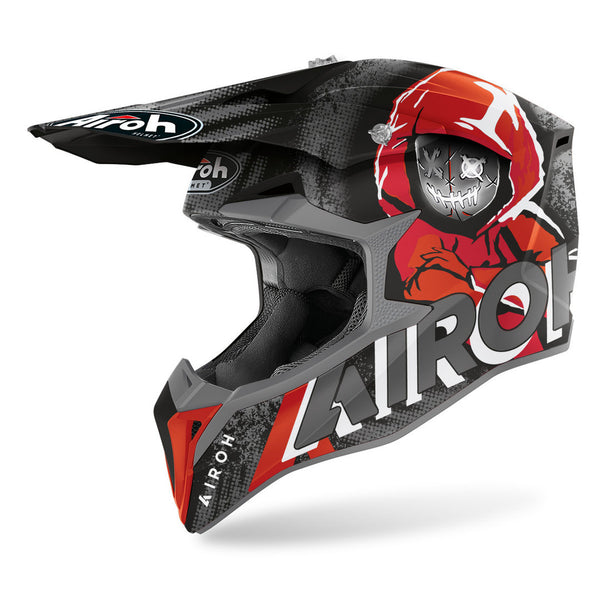 Airoh Wraap Alien Motocross Helmet Black Matt/Red