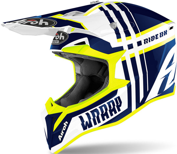 Airoh Wraap Broken Motocross Helmet Blue