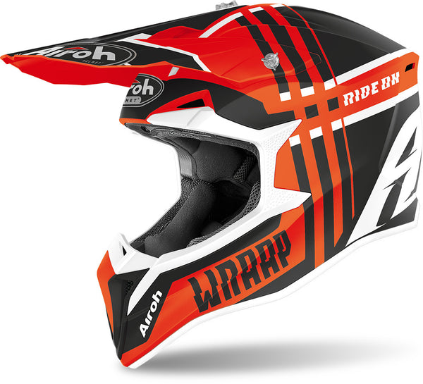 Airoh Wraap Broken Motocross Helmet Orange