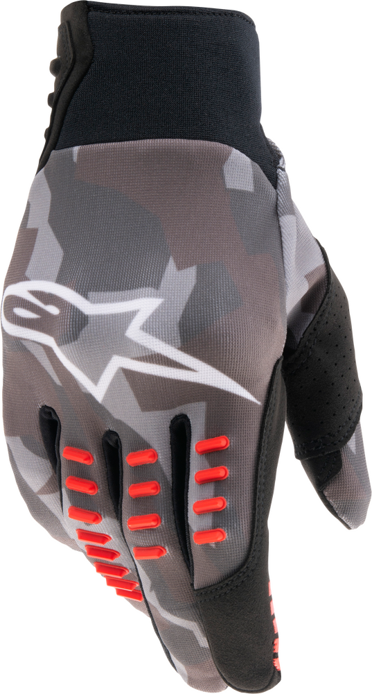 Alpinestars 手套 SMX-E Gloves Grey Camo/Fluorescent Red SMX-E