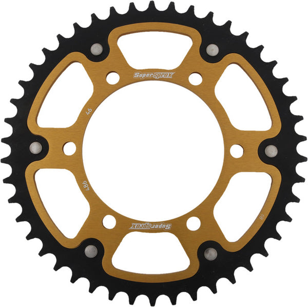 SUPERSPROX 链轮 REAR STEALTH SPROCKET ALU/STL 46T-520 GLD HON/KAW/YAM