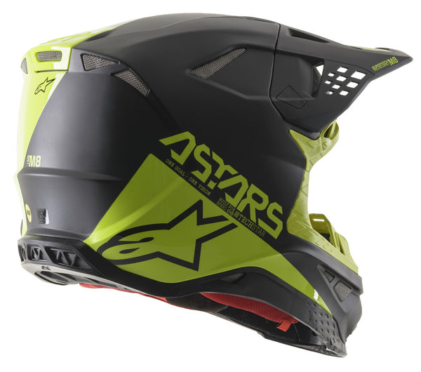 ALPINESTARS 头盔 Supertech M-8 Echo Helmet Black/Hi-Vis Yellow Matte & Gloss M-8