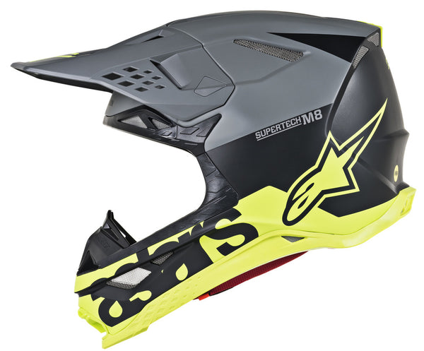 ALPINESTARS ALPINESTARS M8 头盔 Supertech M8 Radium Helmet Gloss Black/Grey/Yellow M-8
