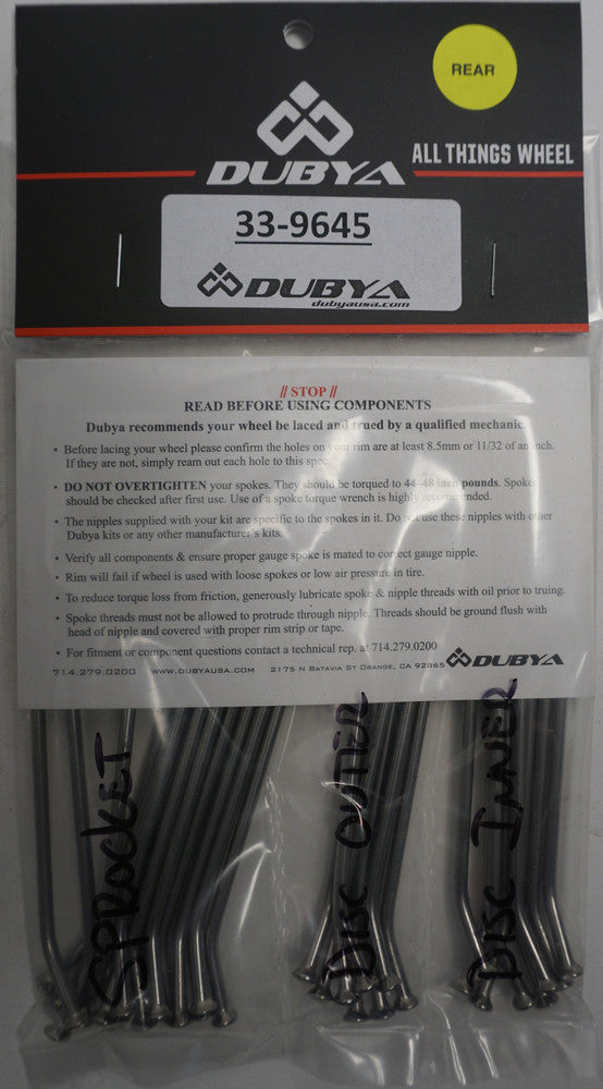 BULLDOG 轮组零件 REAR SPOKE KIT 12"