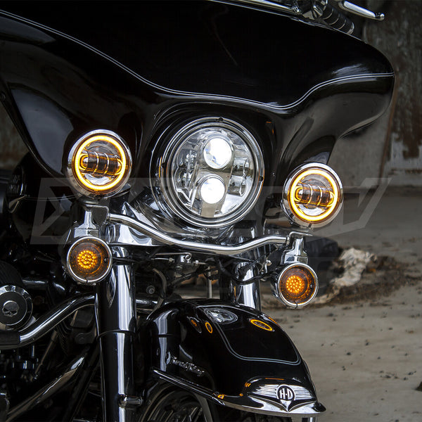 XK GLOW 照明 4.5" Driving Lights Amber Halo