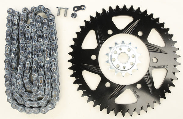 VORTEX 链轮/链条套件 STL/ALU 14/46T 黑 SX3 520-106L BLK