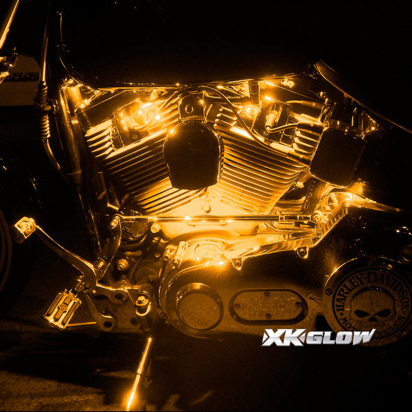 XK GLOW 照明 Multi-color Motorcycle LED Accent Light Kit w/Remote Key Fob