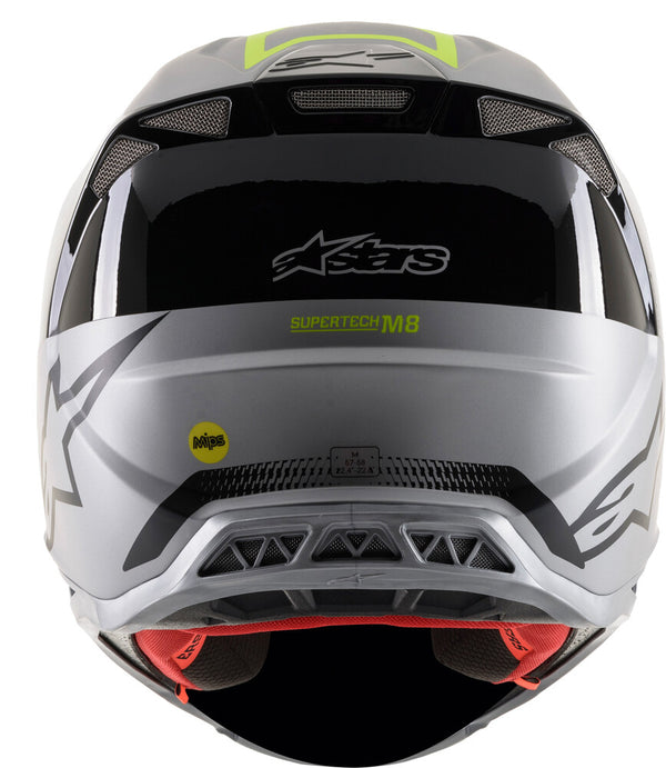 ALPINESTARS 头盔 Supertech M-8 Triple Helmet Silver/Black/Fluorescent Yellow M-8