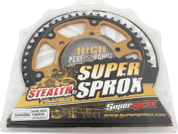 SUPERSPROX 链轮 REAR STEALTH SPROCKET ALU/STL 48T-520 GLD HON/KAW/YAM