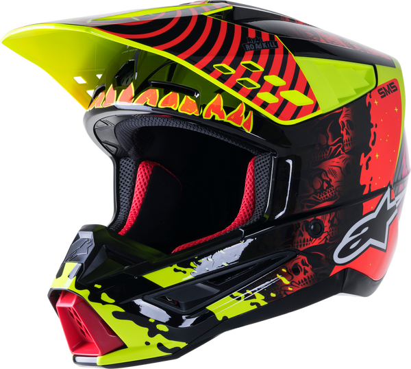 ALPINESTARS 头盔 S-M5 Solar Flare Helmet Black/Red/Fluorescent Yellow