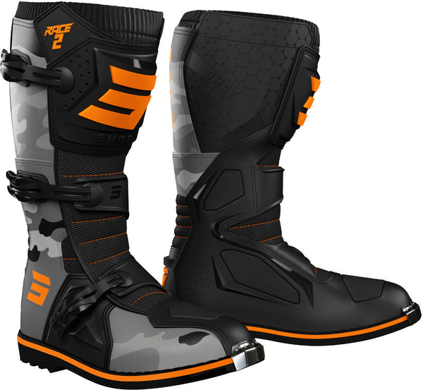 Shot Race 2 Kids Motocross Boots Black/Orange