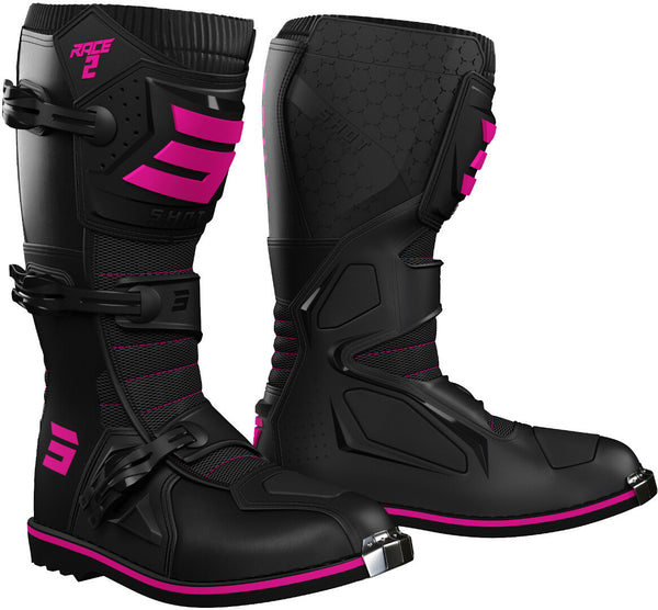 Shot Race 2 Kids Motocross Boots Black/Pink