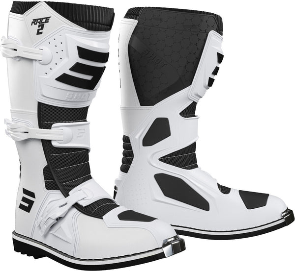 Shot Race 2 Kids Motocross Boots White/Black