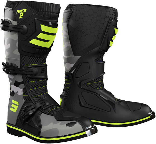 Shot Race 2 Kids Motocross Boots Black/Yellow