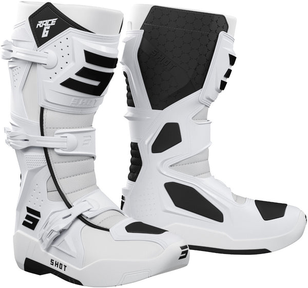 Shot Race 6 Motocross Boots White/Black