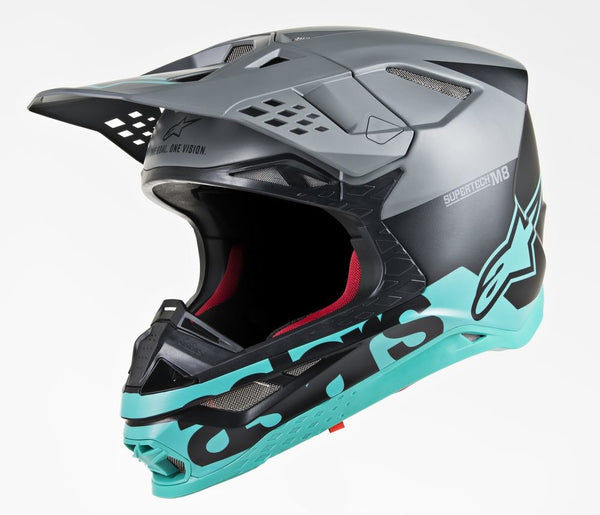ALPINESTARS ALPINESTARS M8 头盔 Supertech M8 Radium Helmet Gloss Black/Grey/Teal M-8