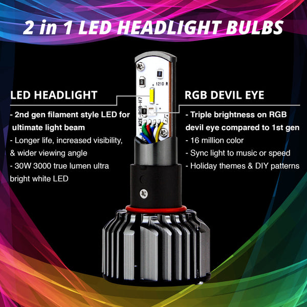 XK GLOW 照明 H4 LED RGB Bulb Kit