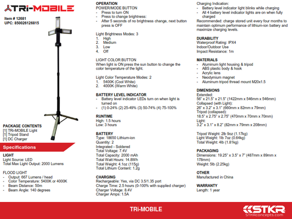 STKR 照明 Tri-Mobile Light