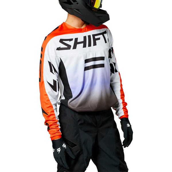 SHIFT 骑行服 WHITE LABEL FADE JERSEY [黑/白/橙]