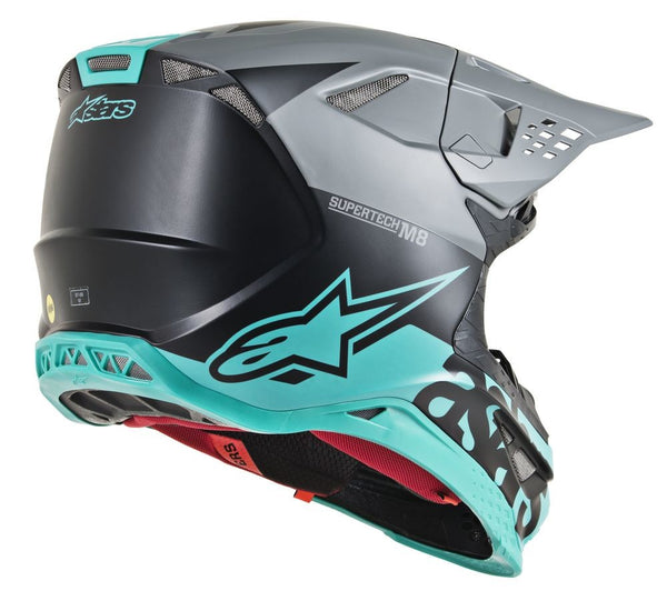 ALPINESTARS ALPINESTARS M8 头盔 Supertech M8 Radium Helmet Gloss Black/Grey/Teal M-8
