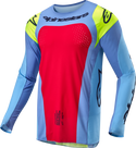 Alpinestars 骑行衣 Techstar Ocuri Jersey Men's Light Blue/Fluorescent Yellow/Red Berry