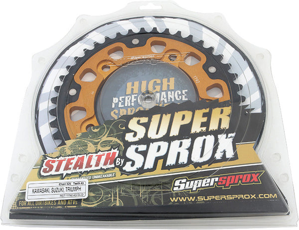 SUPERSPROX 链轮 REAR STEALTH SPROCKET ALU/STL 43T-525 GLD SUZ/TRI