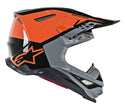 Alpinestars 头盔 Supertech M-8 Triple Helmet Gloss Orange/Grey/Black M-8