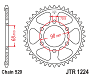 JT 后链轮 钢制 36T-520 HON