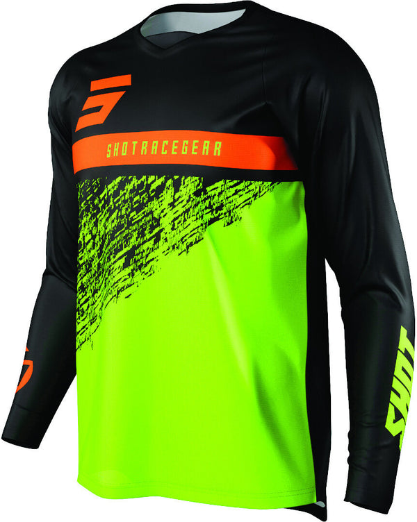 Shot Devo Roll Kids Motocross Jersey Green/Orange