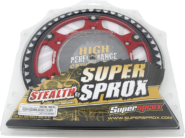 SUPERSPROX 链轮 REAR STEALTH SPROCKET ALU/STL 49T-520 红 GAS/SHE