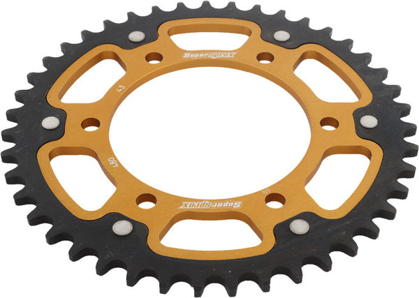 SUPERSPROX 链轮 REAR STEALTH SPROCKET ALU/STL 43T-525 GLD SUZ/YAM