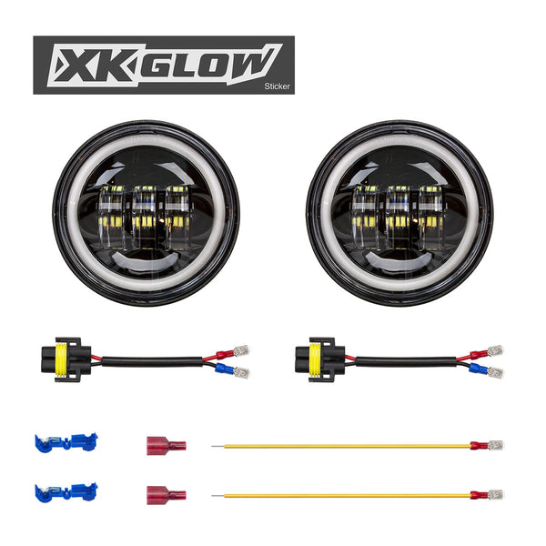 XK GLOW 照明 4.5" Driving Lights Amber Halo