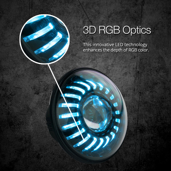 XK GLOW 照明 7" XKChrome RGB Headlight