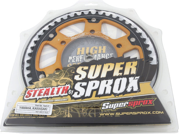 SUPERSPROX 链轮 REAR STEALTH SPROCKET ALU/STL 47T-520 GLD HON/KAW/YAM
