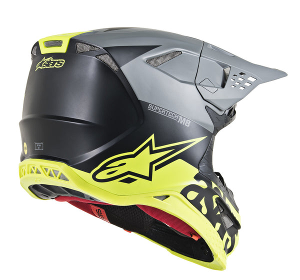 ALPINESTARS ALPINESTARS M8 头盔 Supertech M8 Radium Helmet Gloss Black/Grey/Yellow M-8