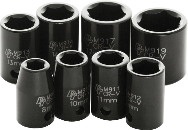 PERFORMANCE TOOL 工具 3/8" Metric Impact Socket Set