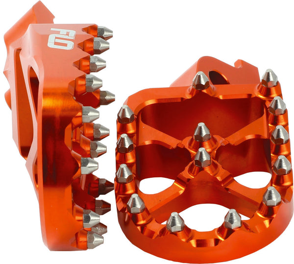 Flo Motorsports 脚踏 KTM/Husqvarna/Gas Gas/Kawasaki Pro Series Foot Pegs Orange KTM/HUS