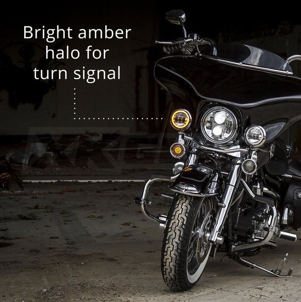 XK GLOW 照明 4.5" Driving Lights Amber Halo
