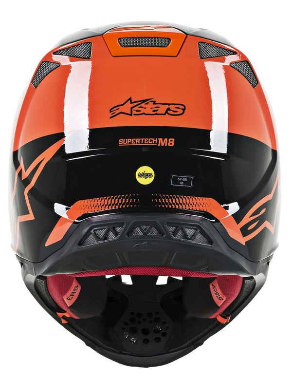 Alpinestars 头盔 Supertech M-8 Triple Helmet Gloss Orange/Grey/Black M-8