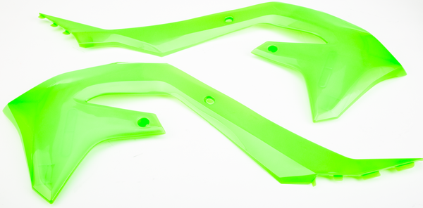 Polisport 水箱护板 Kawasaki Radiator Scoops Lime Green KAW