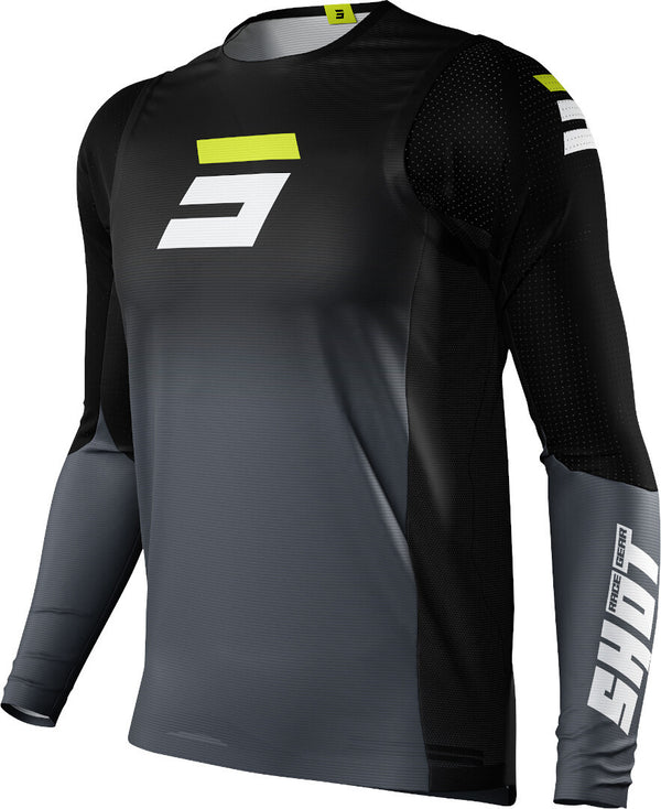 Shot Aerolite Gradient Motocross Jersey Black/White/Yellow