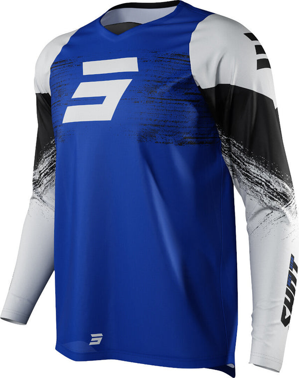 Shot Raw Burst Motocross Jersey White/Blue