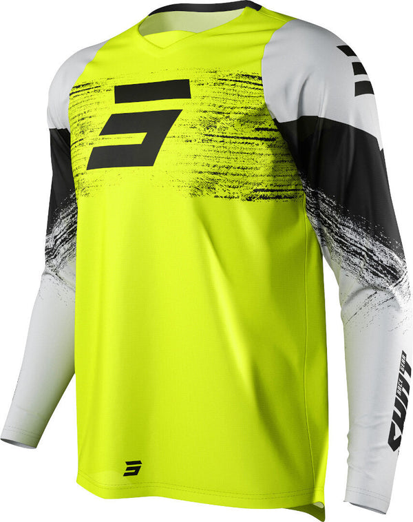 Shot Raw Burst Motocross Jersey White/Yellow